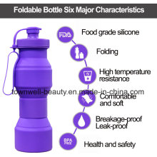 4 Capacidades en 1 botella de silicona botella de agua plegable con diferentes colores